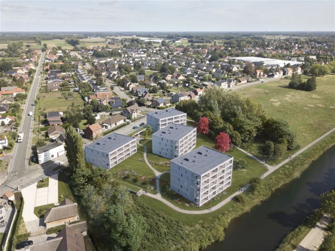 Recent appartement op de site aan de Moervaart
